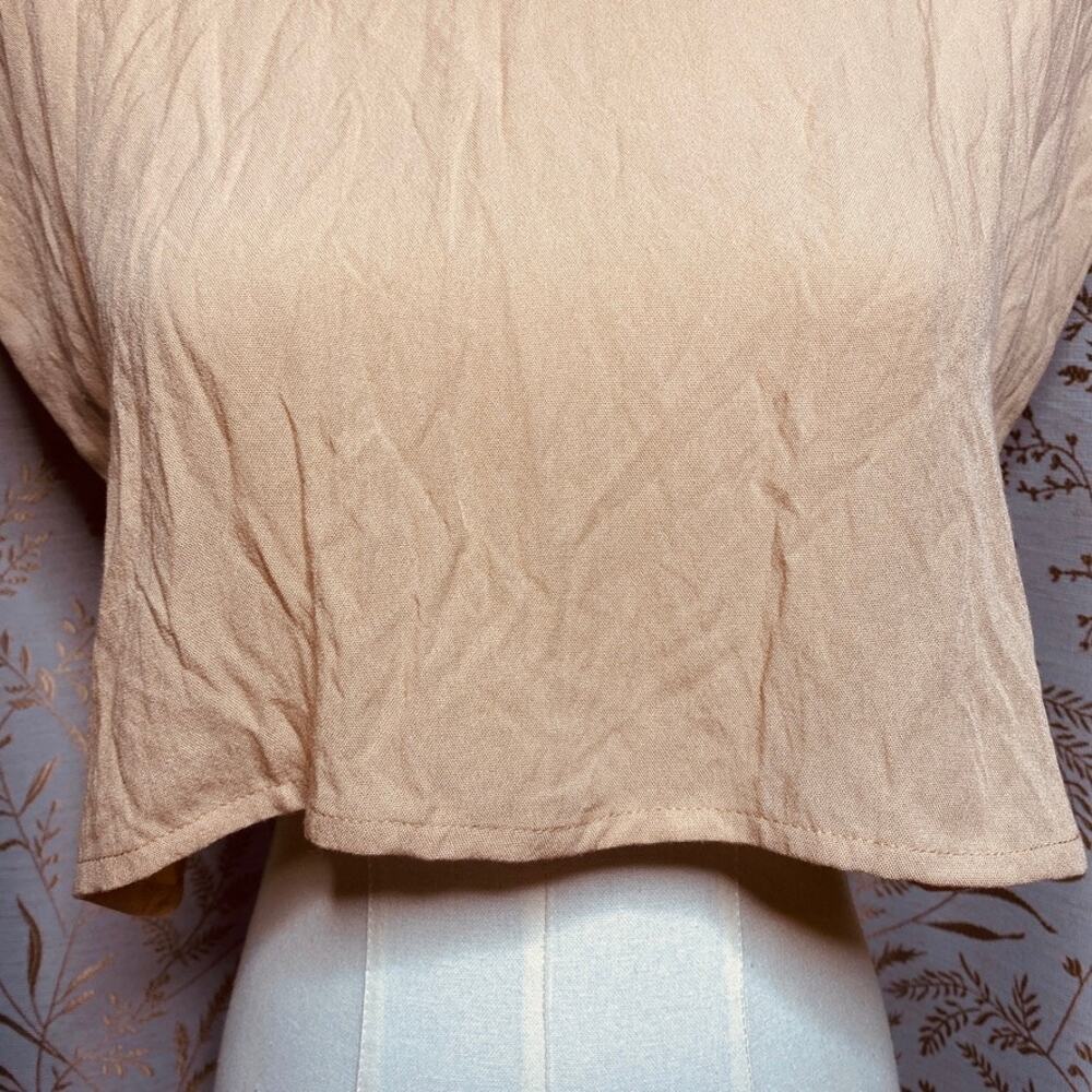 Minimalist Crop Top in Beige - Women's Sleeveless Tee - Picture 4 of 10